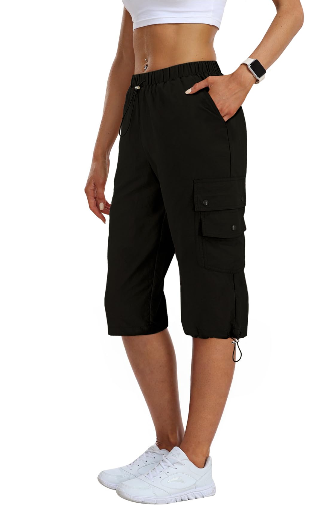 Cargo Capris Outdoor Capri Pants SweetmoonBaggy Women's Hiking