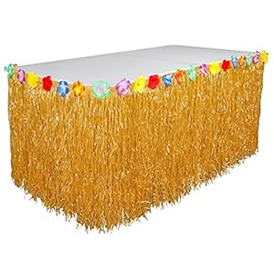 KINBOM 276x60cm Hawaiiaanse Tafelrok, met Kleurrijke Nepbloem Zelfklevend Tropische Tafelrok voor Barbecue Feest…