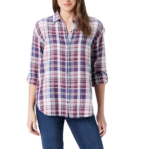 Image of Gloria Vanderbilt Women's Amanda Oversized Button Down Shirt with Roll-tab Sleeves