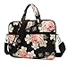 KAYOND Black Rose Patten water-resistant Laptop Shoulder Messenger Bag Case Sleeve for 12 Inch 13 Inch Laptop