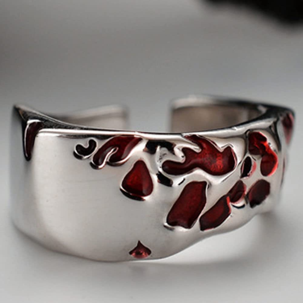 Anello In Argento 925 Da Donna,Anelli In Argento Sterling 925 Anelli Regolabili Robusti Lucidi Goccia Smalto Rosso Semplice Anelli Di Promessa Sterling Regolabili Regali Per Uomini Ragazze Donna Ane