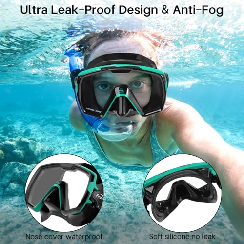 Image of Freela Adult Swim Goggles Mask Tempered Glass Anti Fog Waterproof 180Clear