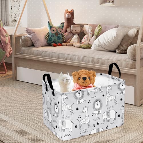 Image of MAIZMZ Kids Storage Basket Baby Foldable Toys Organizer Bins Decorative Gifts Bakset Waterproof Nursery Hamper Women Storage Cube Kids Laundry Basket for Home /Dorm /Kitchen /Pet /Office /Closet /Shelf /