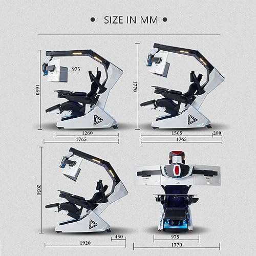 Luxury Video Gaming Chair, High-Back Swivel Chair, Computer Table and Chair, Tilt Lock + Lumbar Support + Adjustable Backrest, for 3 Screens Ceiling RGB - Image 3