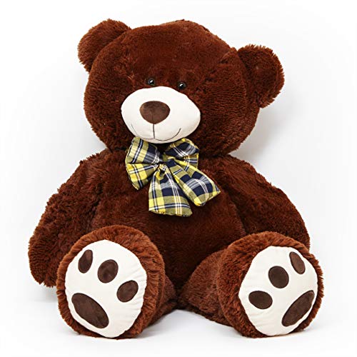 Preisvergleich Produktbild Lumaland Plüsch Teddybär Kuschelbär Kuscheltier mit Kulleraugen 100 cm Dunkelbraun