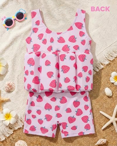 Image of DivingBirds Toddler Floatie Swimsuit with Hat for Boys Girls, Sleeveless Swim Suit with Floatation, 1-6Y