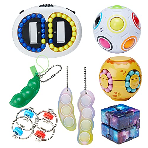JIMI Fidget Sensory Toys Set 9 Pack,Squeeze Widget,Stress Relief Fidget Hand Toys for Adults and Kids,Perfect for ADHD Add Anxiety Autism