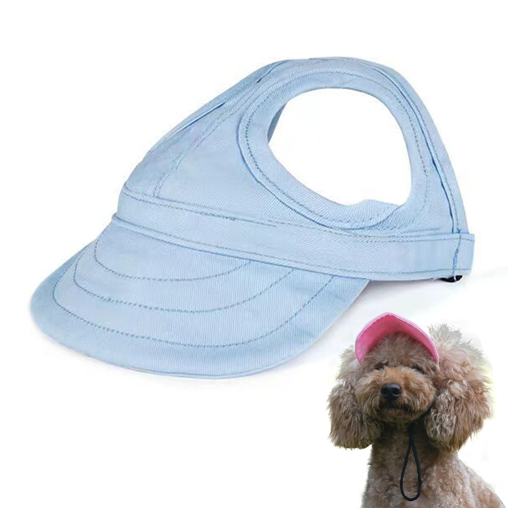 Cappello Da Baseball Per Cani In Velluto A Coste - Regolabile, Protezione Solare, Taglia M Blu - Foto 9
