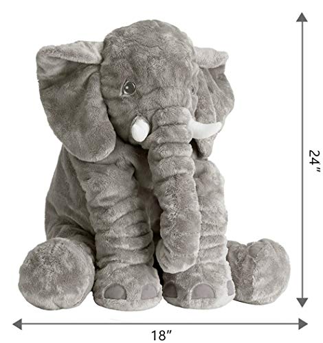 Tuko Stuffed Animal Elephant Stuffed Animal,Large Stuffed Animals 24 Inches/Grey - Thumbnail 5