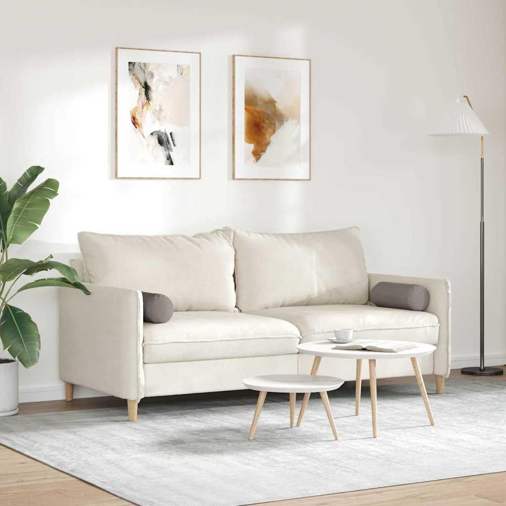 Bolsterkissen 2 Stück, Taupe Stoff Ø 15 x 40 cm, mit abnehmbarem Bezug, weiche Polyesterfüllung für Sofa, Bett, Homeoffice, Bequeme Nackenrolle