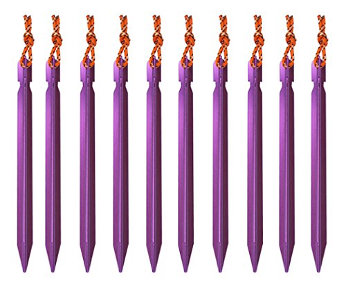 Coddsmz Lot de 10 Set Premium Ultra léger en Aluminium extérieur Tente Piquets/Pinces à Linge M Violet