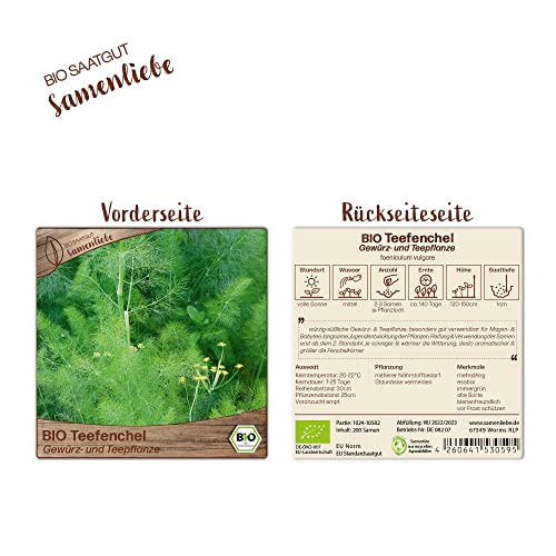 BIO Fenchel Samen Sorte (Foeniculum vulgare) Kräutersamen Fenchel Saatgut - Image 4