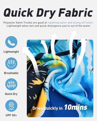 Enlision Mens Swim Trunks with Mesh Lining Quick Dry Beach Hawaiian Shorts with Pockets 7.5" Inseam Bathing Suit for Men3