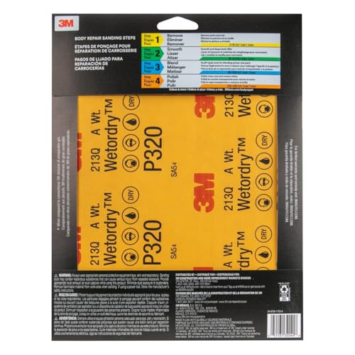 Image of 3M Wetordry Sandpaper, 32040, 320 Grit, 9 inch x 11 inch, 5 Sheets Per Pack