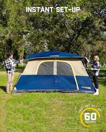 FanttikOutdoor Zeta C8 Pro Camping Tent 8 Person Instant Cabin Tent Setup in 60 Seconds with Rainfly & Windproof Portable with Carry Bag for Family Camping & Hiking, Upgraded Ventilation, Navy Blue - Image 2