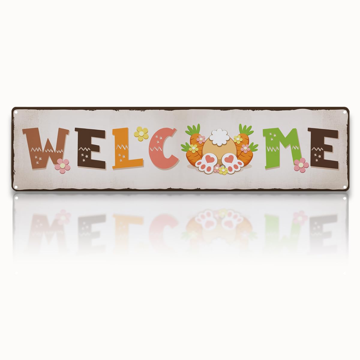 Photo 1 of Easter Decor Metal Tin Sign, Cottontail’s Bed & Breakfast Sign, Vintage Aluminum Wall Decor, for Front Door Porch Entryway, Rustic Farmhouse Wall Plaque, Farmhouse Spring Decoration, 15.7 x 3.9 Inch