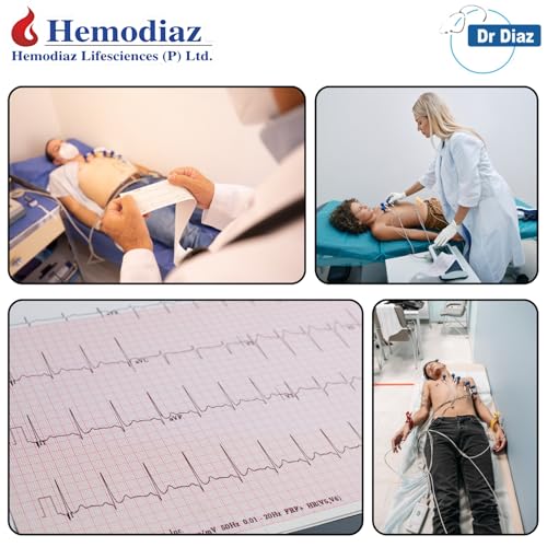 Image of DR DIAZ 3 Channel ECG Machine 301A, Portable 7Inch Touch Screen ECG301 3 Channel ECG Machine | 12 Lead Electrocardiograph with Touch Screen, Printer & Rechargeable Battery | Hospital & Clinic Use