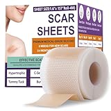 Silicone Scar Sheets,Silicone Scar Tape,Silicone Scar Removal Strips for Surgical,C-Section,Tummy Tuck,Keloid Scars (1.6'X 157' Roll-4M) Keloid Bump Removal