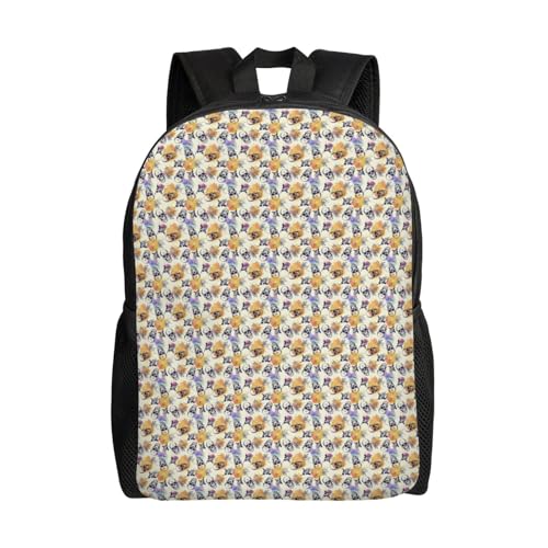 GUOLGP Mochila impermeable de gran capacidad con estampado de calavera y flores para hombres y mujeres, elegante, trabajo, senderismo, al aire libre