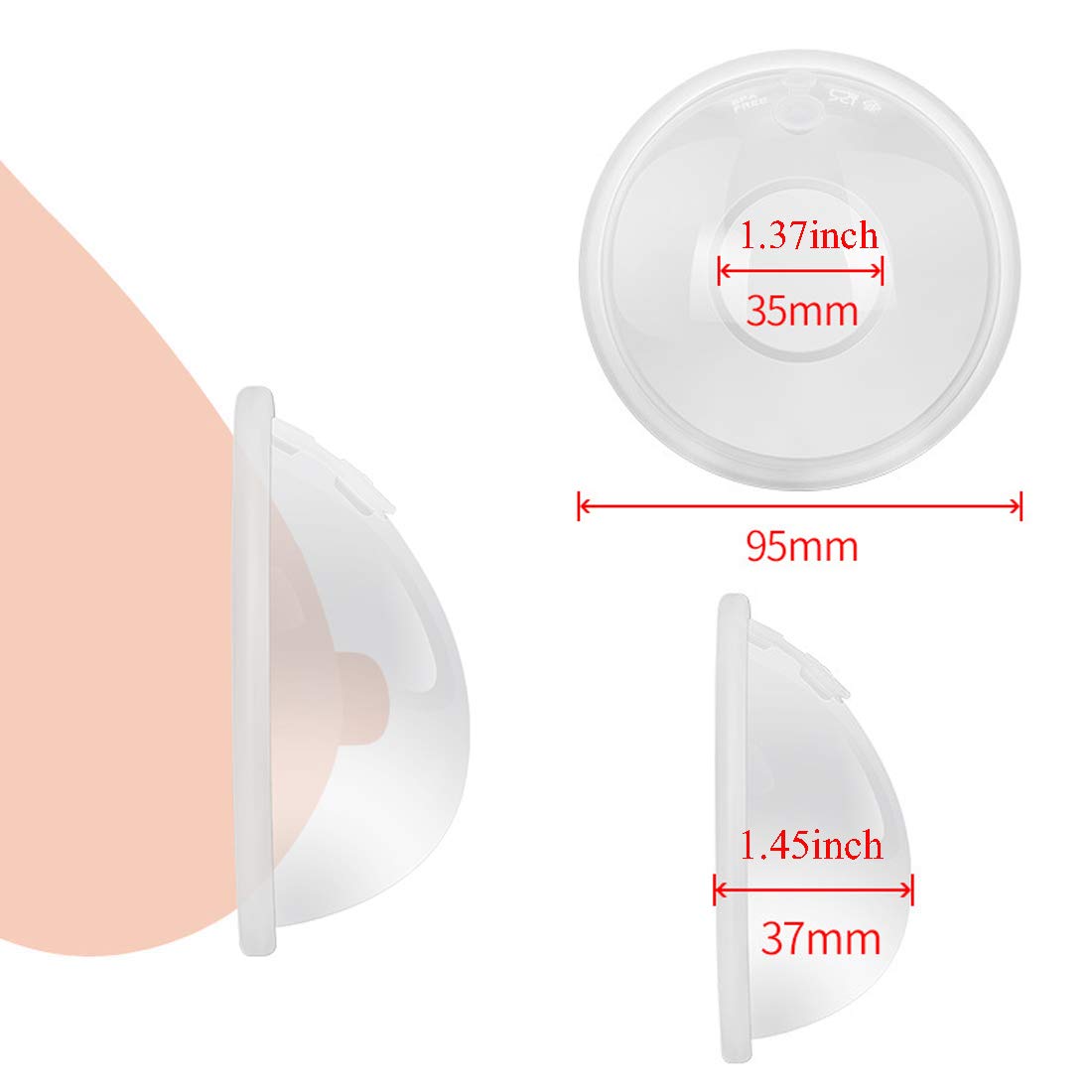 Upgrade Version Breast Shells Nipple Shield with Anti-Flow Stopper Therapy Comfort for Sore Leaking Breast aFeeding Nursing Mother BPA Free Food Grade Silicon Breastmilk Saving (2 Shells)