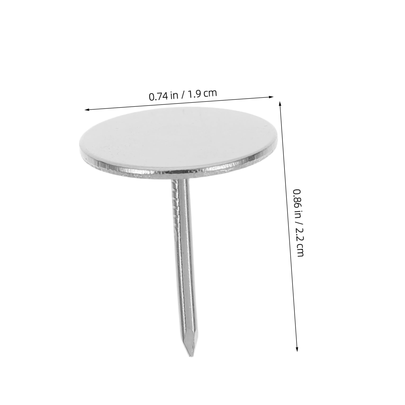 SEWACC 20pcs Flat Head Studs Sofa Decorative Nail Metal Push Pins for Home Office Round Head Furniture Tacks Rubber Hammer for Craft Projects