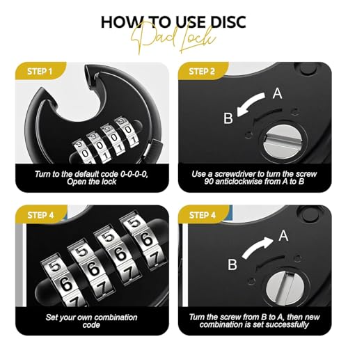 Image of Amazon Basics Number Locks for Door |Combination Lock Padlock Secure Number Lock | Multi-Purpose Lock for Home, Office, and Outdoor Use, Black (Pack of 1)