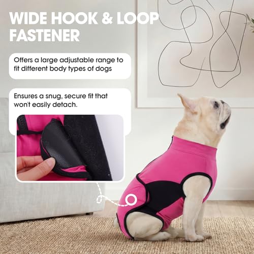 Image of IDOMIK Dog Surgery Recovery Suit for Spay Neuter, E-Collar Cone Alternative | Easy to Wear, Breathable & Protective, Adjustable Dog Onesie for Small Medium Large Dogs, Anti Licking Abdominal Wounds