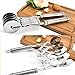 Ruiqas 5 Wheel Pastry Cutter Expandable Adjustable Pizza Slicer Stainless Steel Dough Fudge Cutter Cookie Divider with Handle
