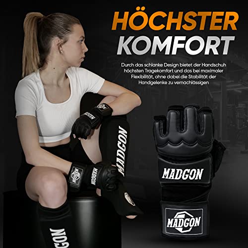 Foto von MADGON MMA Handschuhe Profi - professionelle Qualität - hochwertige Konstruktion - Boxen, Training, Sandsack, Boxsack, Freefight, Grappling, Kampfsport - Boxhandschuhe
