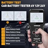KINGBOLEN BM520 6 V 12 V 24 V tester akumulatora samochodowego, tester obciążenia 100-2000 CCA, cyfrowy analizator akumulatorów samochodowych 2 Ah-220 Ah do samochodów ciężarowych, SUV-ów, ATV, łodzi