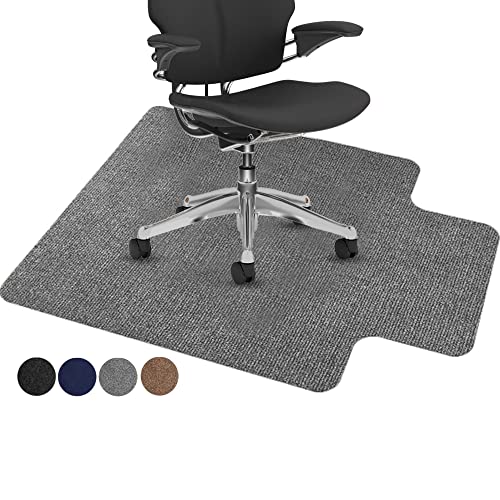 Ecoso Office Chair Mat For Hardwood/Tile Floor, With Lip, 36"X 48",0.16" Thick, Hard Floor Protector, Anti Slip, Self Adhesive And Eco Friendly, Floor Mat For Office/Home. (Light Gray) #TOP3