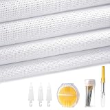 Premium Cotton Mesh Grid: 100% pure cotton 18-count blank canvas with a stiff texture for easy crafting. Features a precise mono screen grid with clear holes for smooth stitching. Versatile Large Project Size: Each 12x18" large piece is perfect for c...