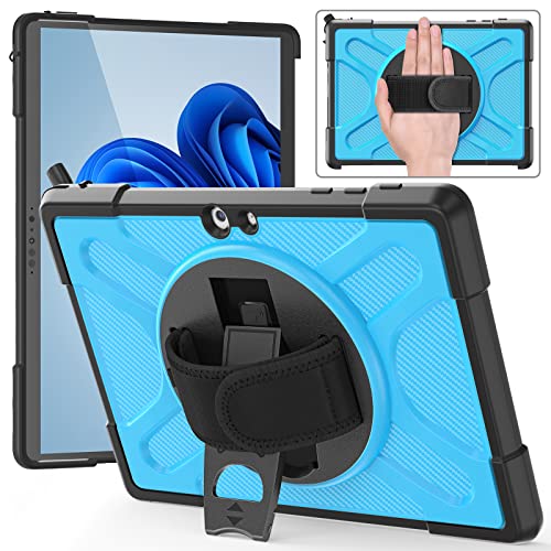 Coque résistant aux chocs Surface Go 3 avec dragonne ajustable et béquille rotative