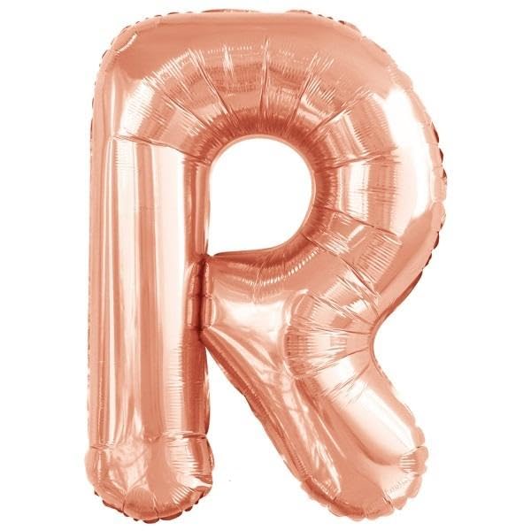 Amscan 9911480 9911480-Rose Lettera R SuperShape Foil Balloon-39, Oro Rosa