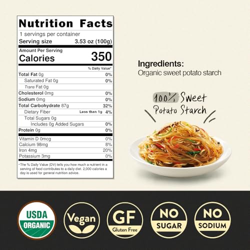 Chung Jung One O'Food Organic Glass Noodles 12 Pack, Gluten-Free Korean Sweet Potato Noodles thumb #5