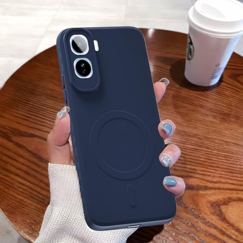 Image of Pikkme Back Cover for Vivo T5 Pro 5G Soft Matte Silicone Mag-Safe Design (Mag-Safe Not Support) Camera Protection | Slim Fit Bumper Cover (Blue)