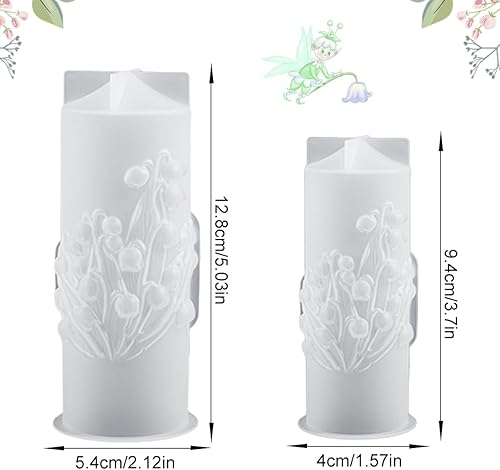 Miniatura 6 de 2 moldes de silicona para velas, cilindros con flores, moldes de resina de silicona de cristal para fundición de resina epoxi UV, manualidades,