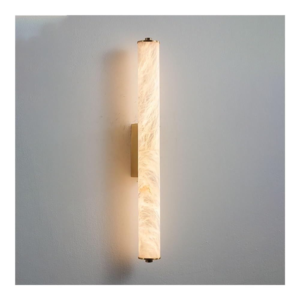OZBMA Modern Brass Wall Lamp Simple Marble Light LED Dimmable Sconce for Living Room Bedroom Hotel Villa Model Hall Way(Gold,40cm/15.7in) (Gold 50cm/19.6in)