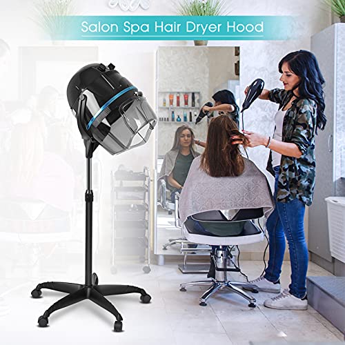 Yosoo Health Gear Haardrogerkap, staande droogkap, haar, professionele droogkap met standaard, haardroger, in hoogte verstelbaar, voor kapsalon, zwart, gereedschap EU 220-240 V - Image 3