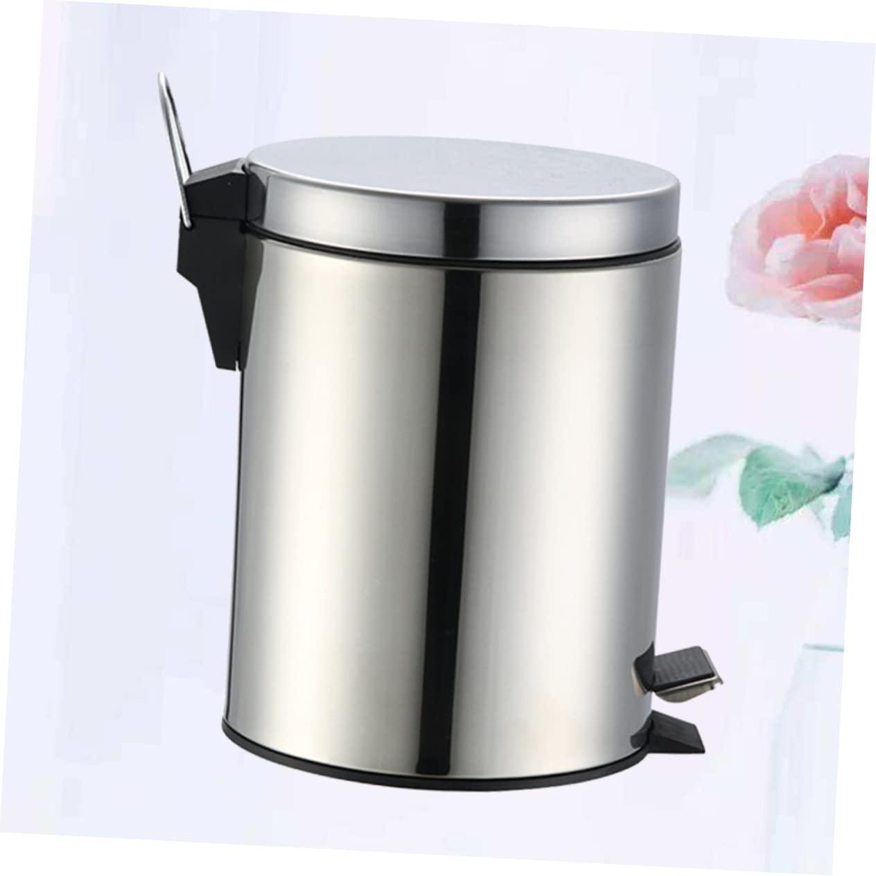 Alipis Pattumiera in Acciaio Inox 5l Pedale Set 1 Argento | Secchio da 5l, Uso per Lavanderia e Toilette, Finitura Metallica, Confezione Singola