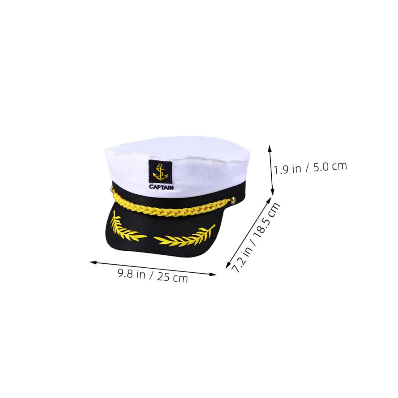 Ciieeo 4 Stück Verstellbare Kapitänsmütze Weiß und Schwarz Matrosen Yacht Hut Sonnenhut für Cosplay Hochzeiten Partys