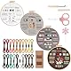 VynyQoo 4pcs Sticken Set Erwachsene, Stickset für Anfänger, Embroidery Kit mit Kunststoff Stickrahmen, Stickerei Starter Set, Stickerei Lernset mit 4 Stickmuster Video und Anleitung für DIY Handwerk