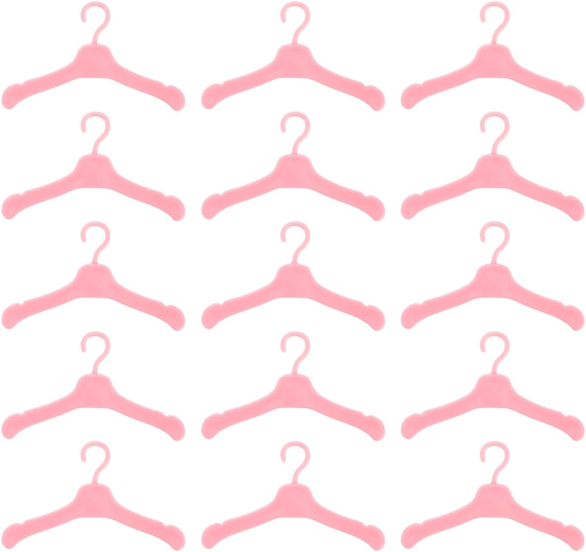 50pcs Mini Doll Clothes Hangers - Doll Clothes Rack Display Rack for Show Outfit Gown Dress Hanger, Closet Accessories for Mini