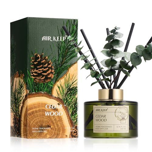 Airkeep Raumduft 200ml Cedar WoodLanganhaltend Duft Lufterfrischer für Zuhause Deko für Badezimmer Schlafzimmer Wohnzimmer