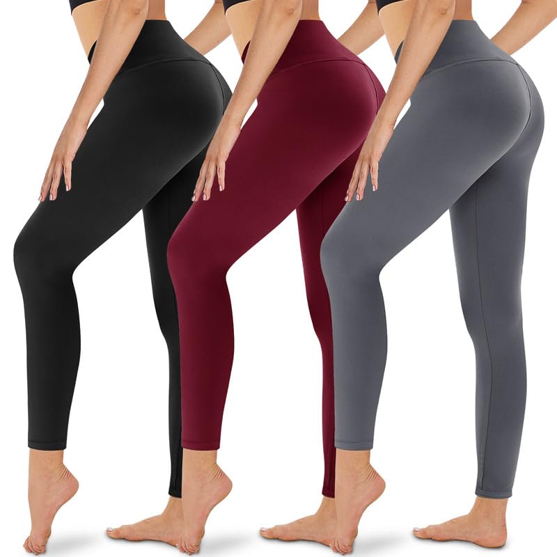 Gayhay 3er Pack Leggings Damen High Waist Sportleggins Schwarz Sporthose | Blickdicht Yogahose, Sport Jogginghose Laufhose, Elastische Gym Hose, Yoga Pants