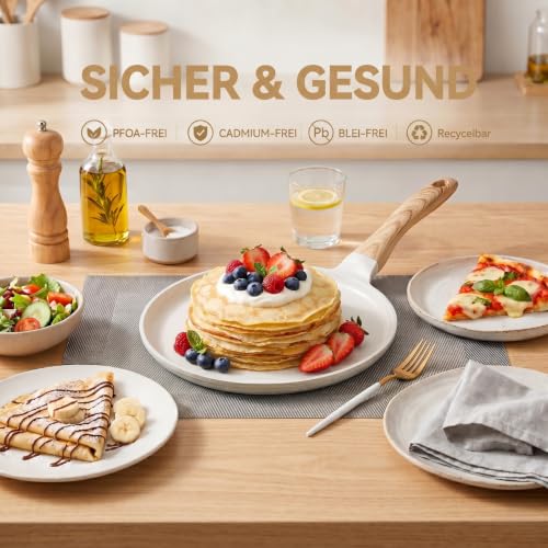 JEETEE Crepe Pfanne 24 cm, Pancake Pfanne für Induktion, Beige – Ansicht 7