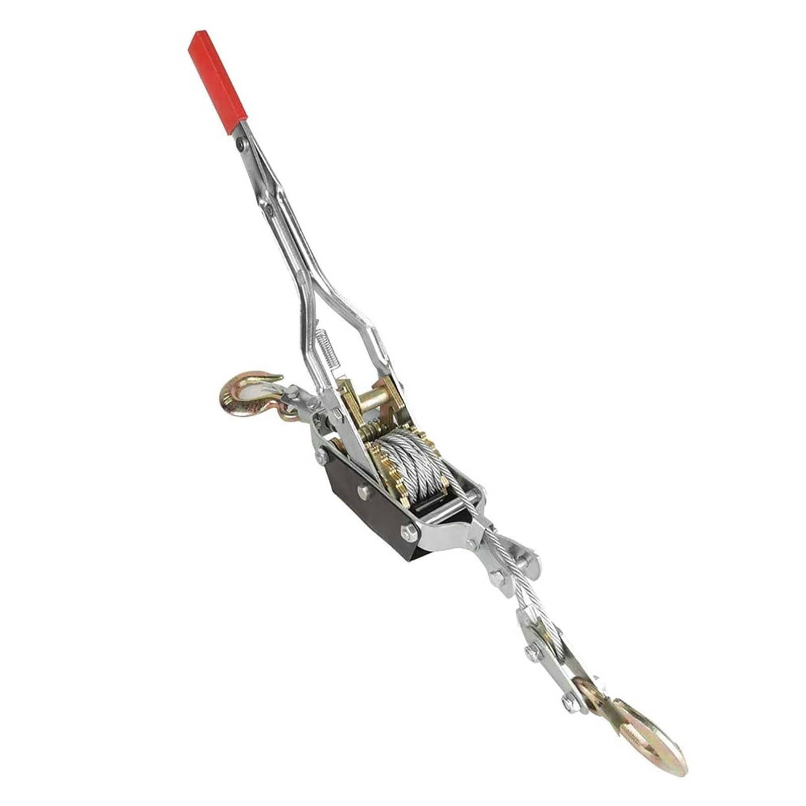 Dioche Kabelzug, Drahtseil-Hand-Power-Puller, Mini-Spanner, 4 Tonnen, Robustes Stahl-Doppelhaken-Werkzeug für BAU, Autobahn, Brücke und Maschinen (4T)