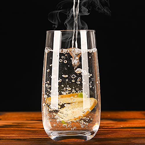 Primeworld European 370 Ml Highball Glasses Set Of 6 Pcs - Tall Drinking Glasses For- Water, Juice, Mojito, Cocktail, Lead-Free, Perfect For Home, Restaurants And Parties - Transparent