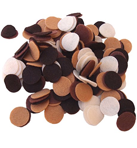 Image of Playfully Ever After Brown, Cocoa, Camel & Cream Craft Felt Circles (1 Inch - 200pc)