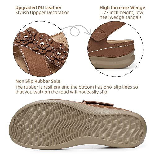 Image of SHIBEVER Wedge Sandals for Women Dressy: Women Comfortable Summer Platform Casual Dress Sandal